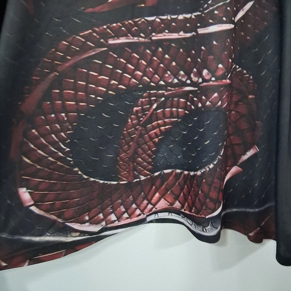 Big Men's Dragon Shirt Tshirt Red Dragon Black White Scales Big & Tall Size 6X - Picture 7 of 12